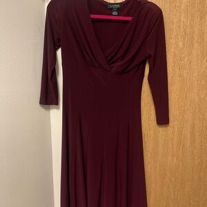 Lauren Ralph Lauren Deep Red Long Sleeve Dress